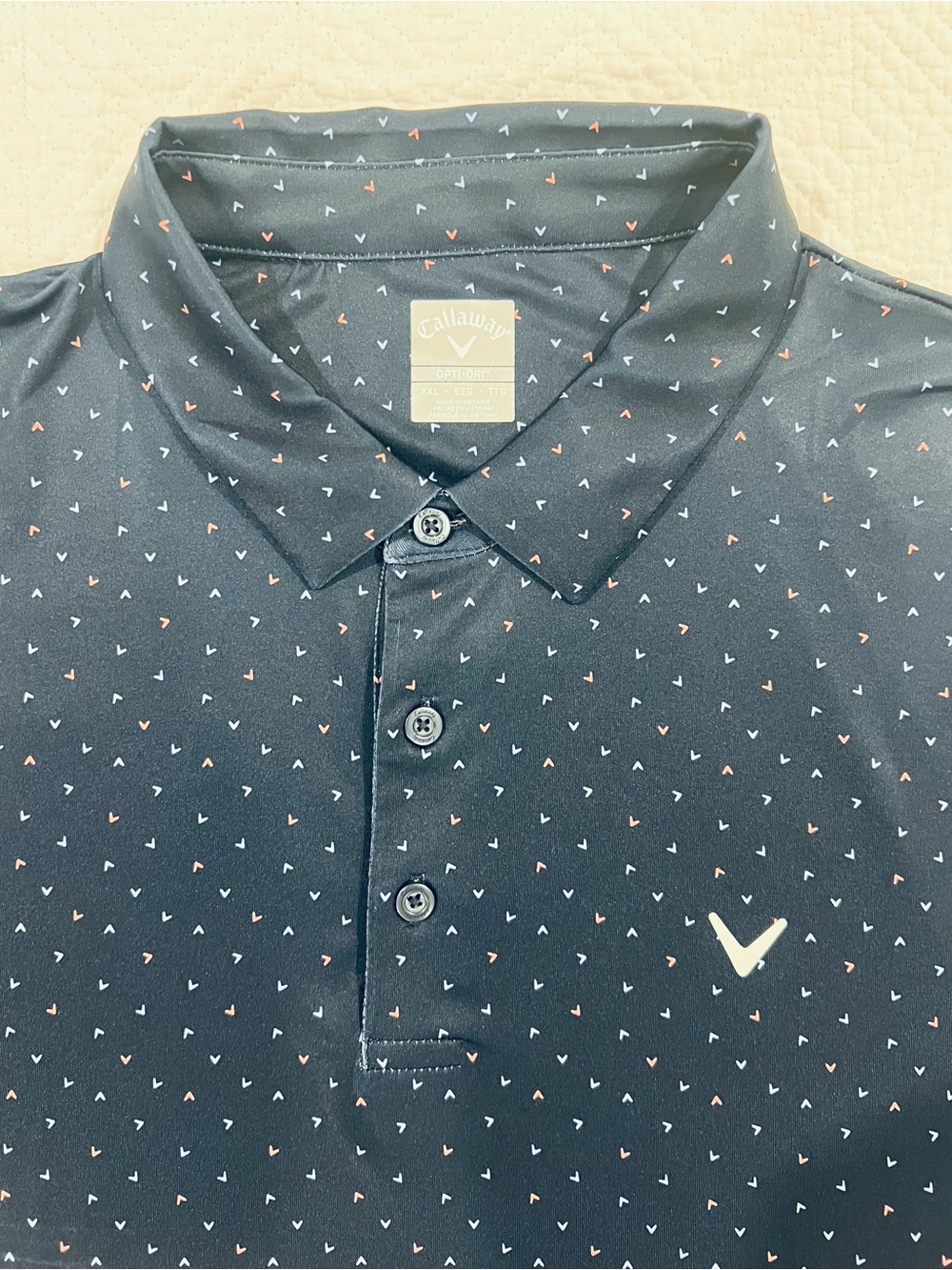 Callaway Opti-Dri Men’s 2XL Navy Blue AOP Performance Golf Polo